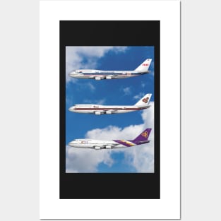 Thai Airways 3 Liveries 747-D7 Posters and Art